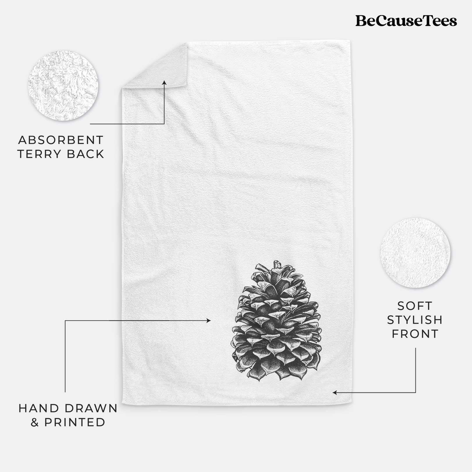 Jeffrey Pine Cone Premium Decorative Hand Towel