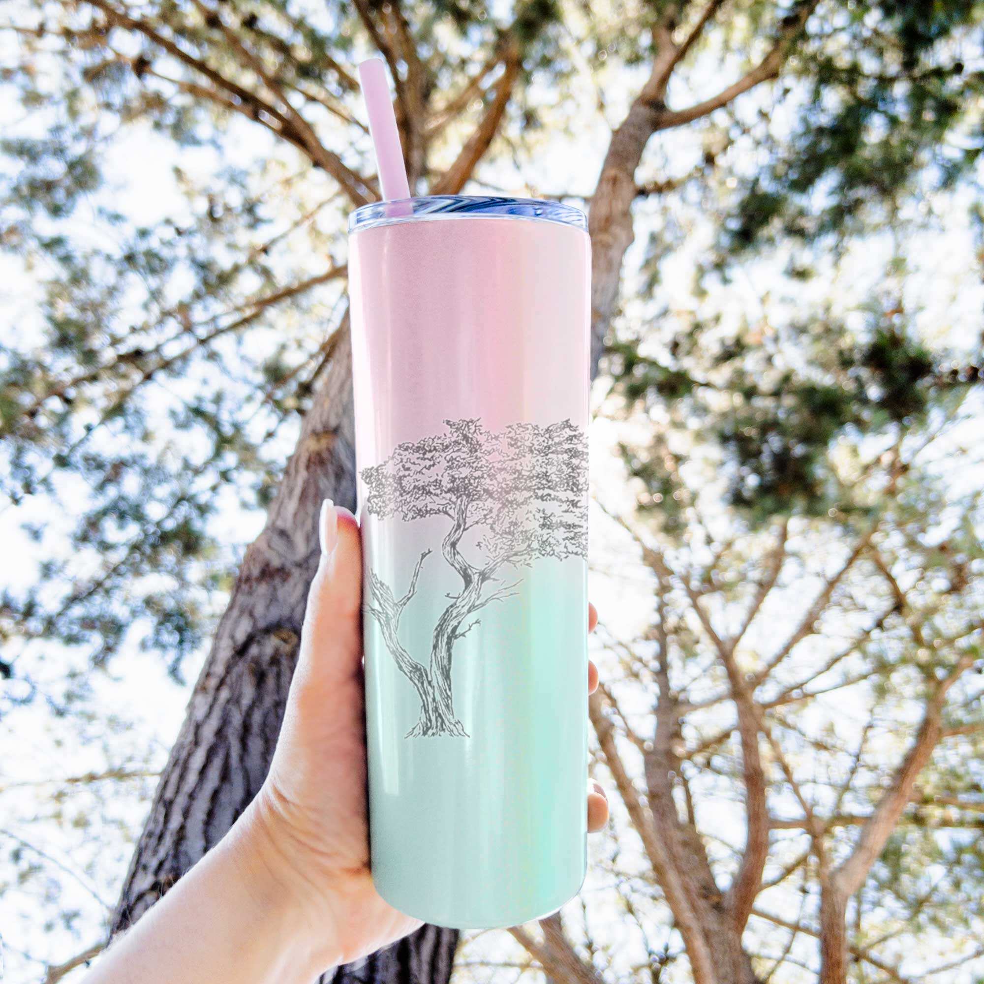 The Lone Cypress - Cupressus Macrocarpa - Monterey Cypress - 20oz Skinny Tumbler