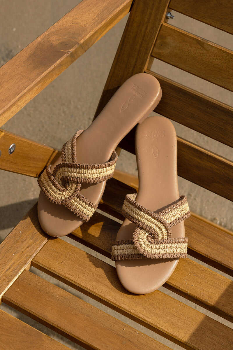 Josette Rattan Interlocking Sliders in Duo Tone
