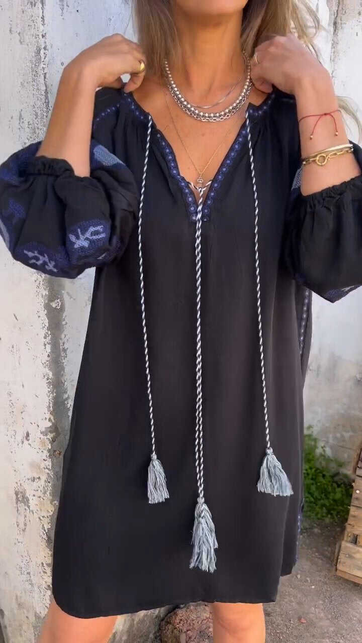 casual retro temperament embroidered skirt plus size