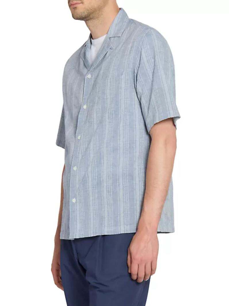 Officine Generale Luis S/S Japanese Cotton Stripe Shirt