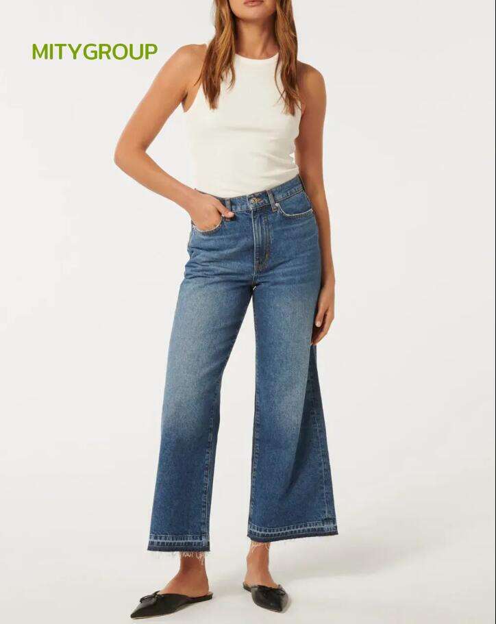 Wide-Leg Cropped Jeans