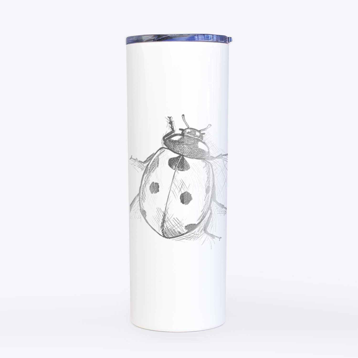 Coccinella septempunctata - Seven-spot Ladybird Ladybug - 20oz Skinny Tumbler