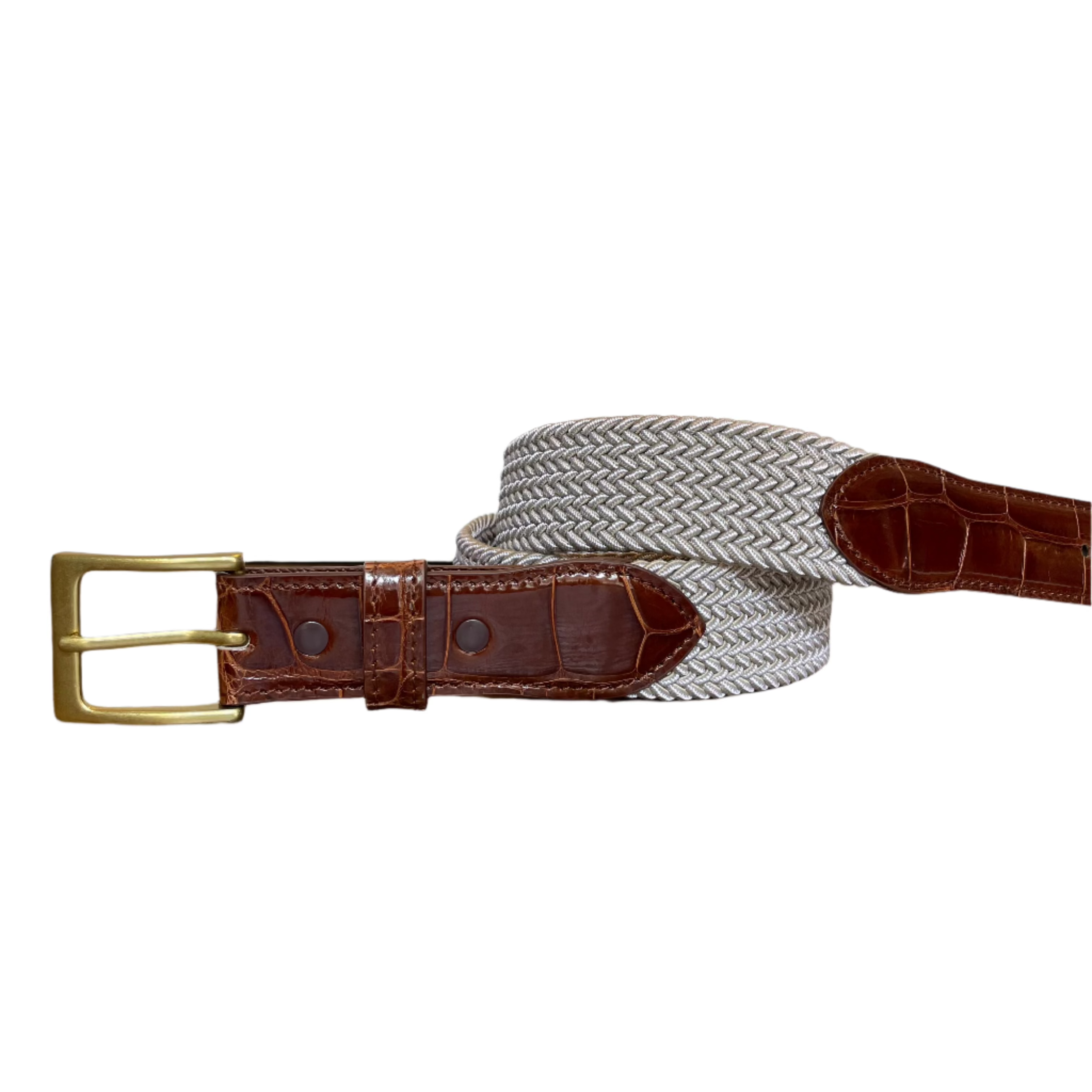 The Stretch Belt, Tan & White