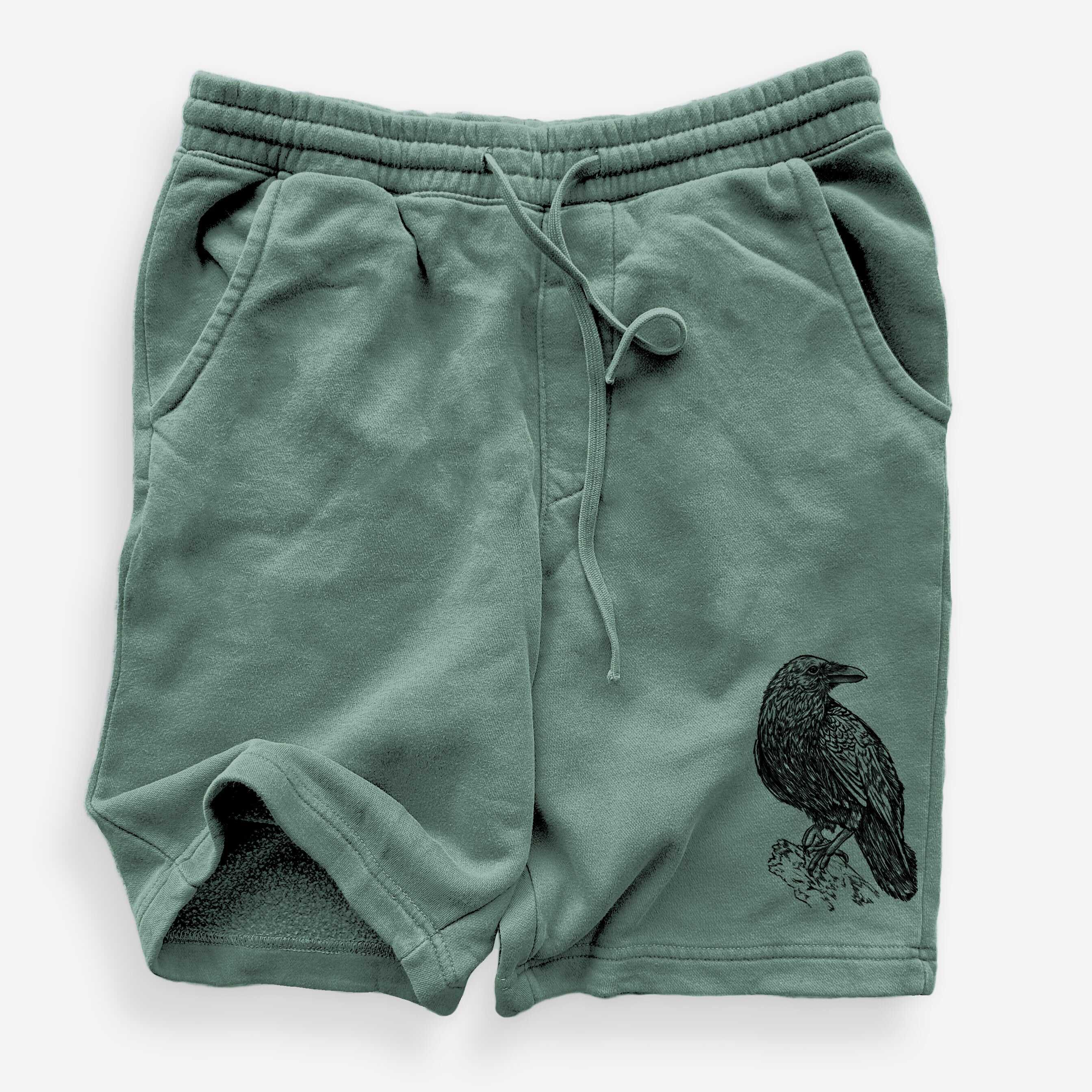 Corvus corax - Common Raven - Unisex Pigment Dyed Shorts