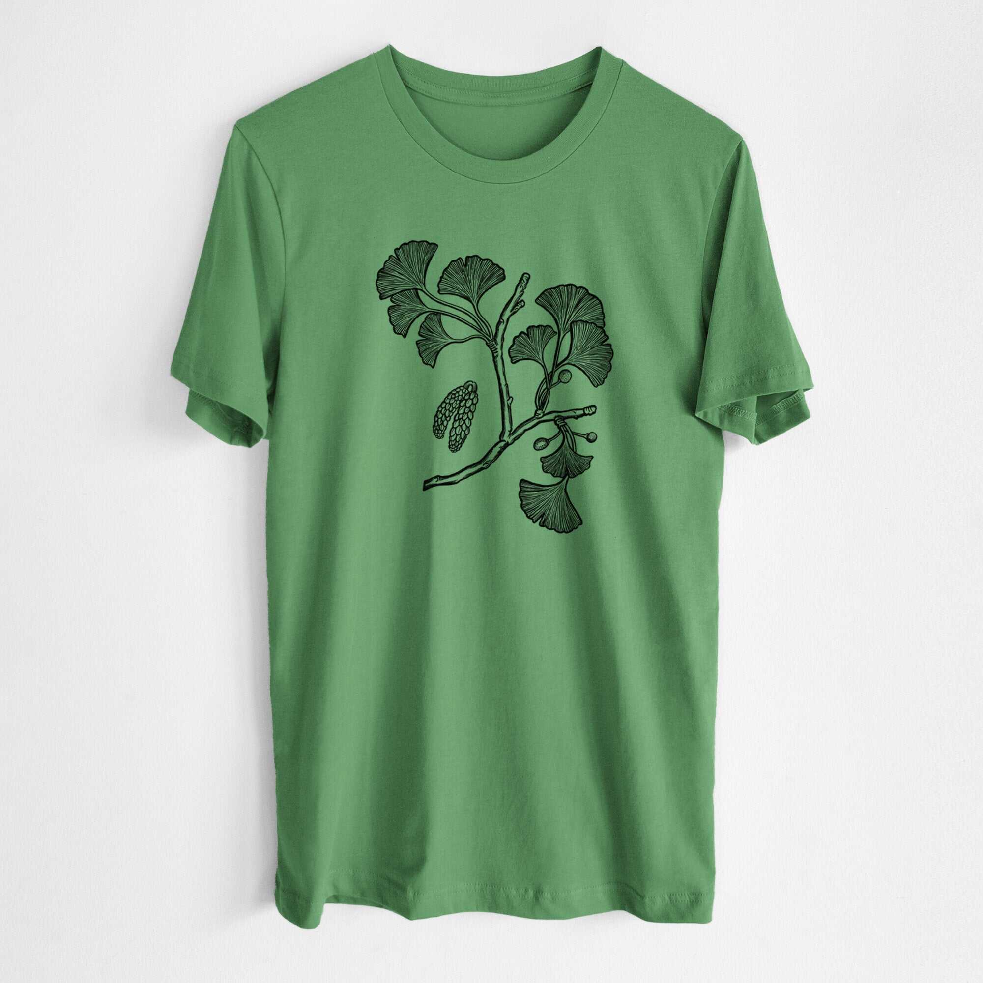 Ginkgo Biloba - Ginkgo Tree Stem with Leaves - Lightweight 100% Cotton Unisex Crewneck