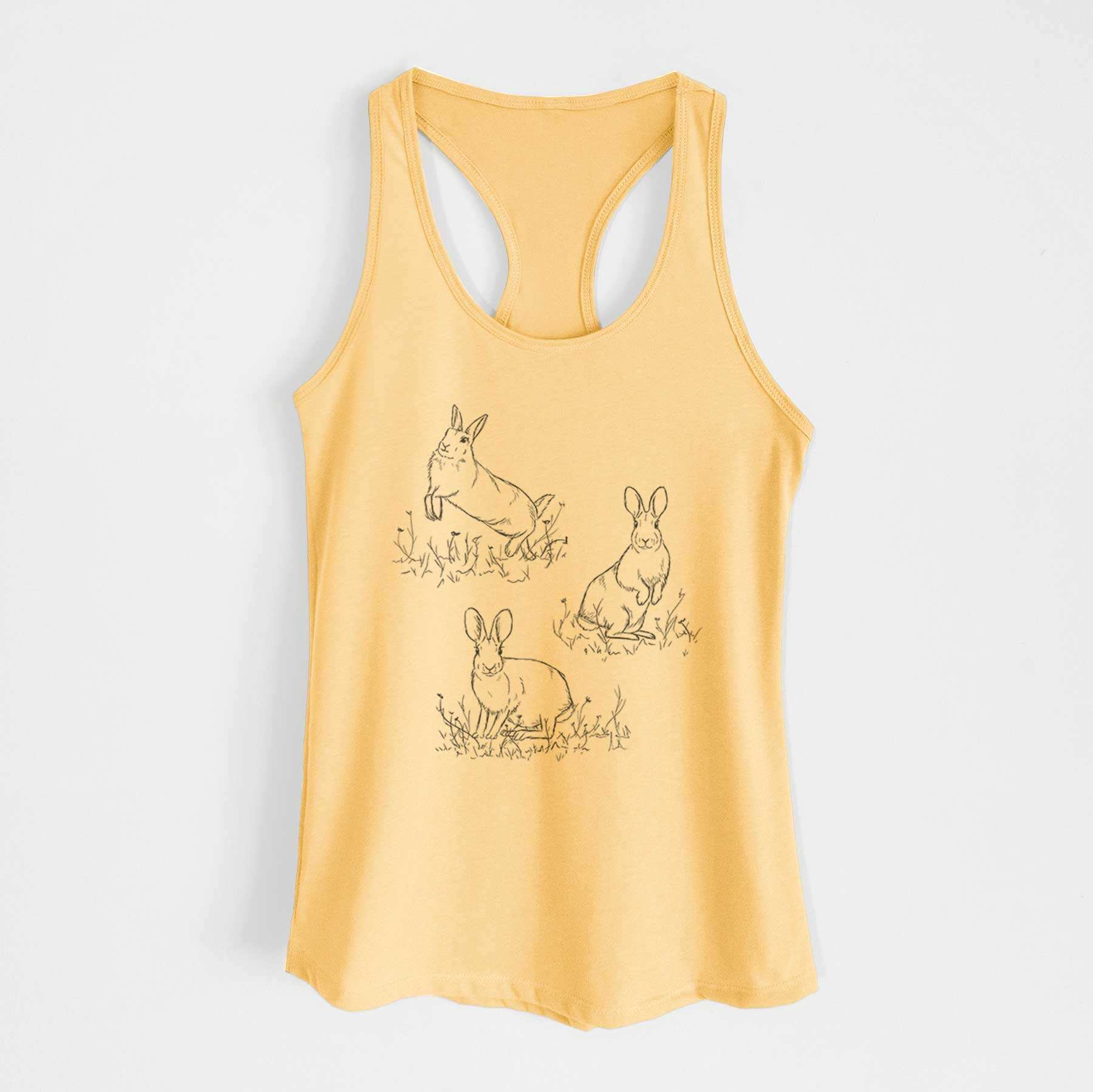 Eastern Cottontail Rabbit Trio - Sylvilagus floridanus - Women's Racerback Tanktop