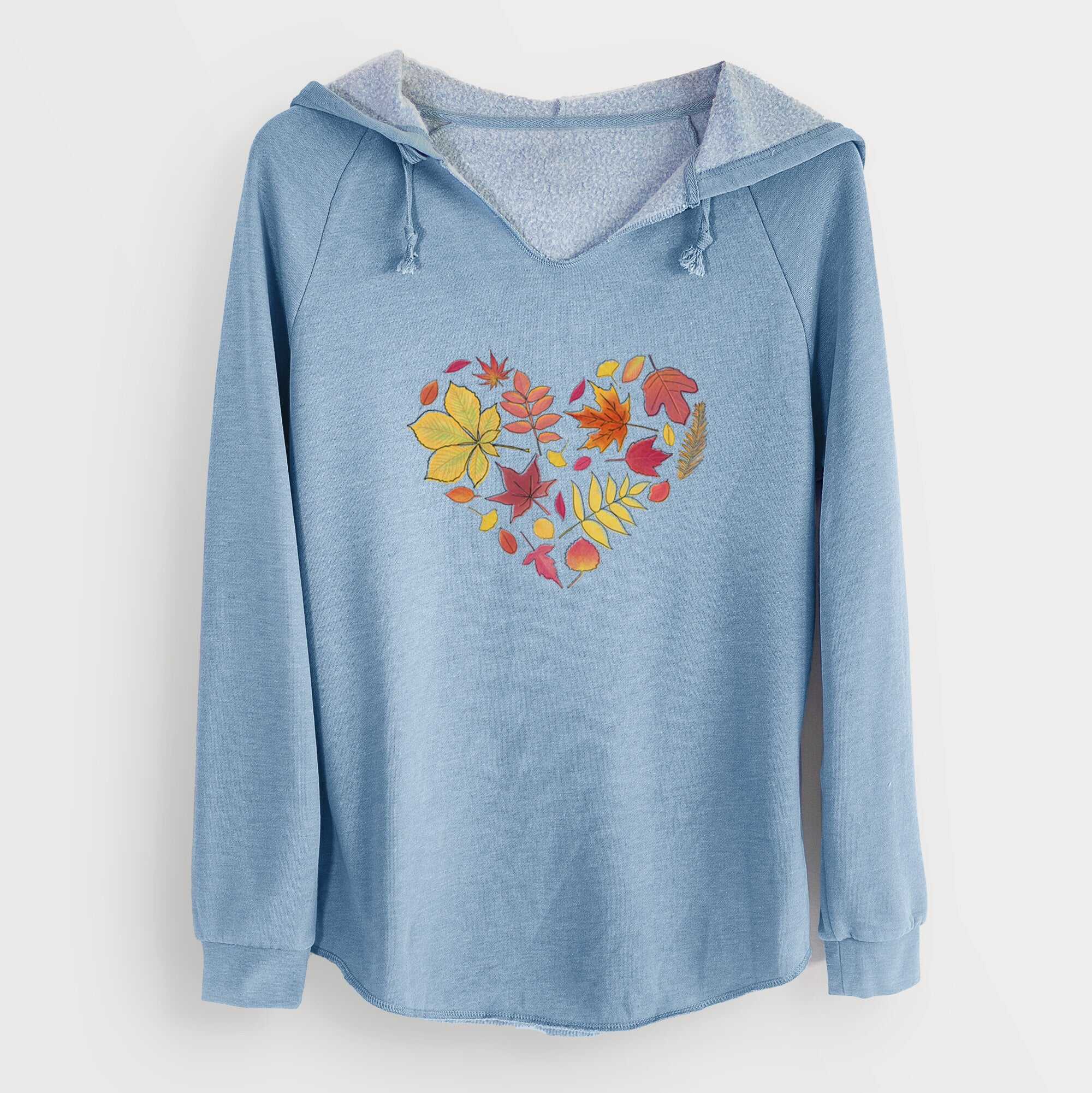 Vibrant Fall Heart - Cali Wave Hooded Sweatshirt