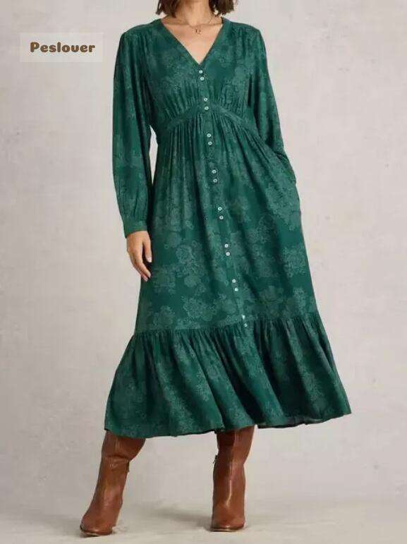 Phoebe Midi Dress In Teal Print