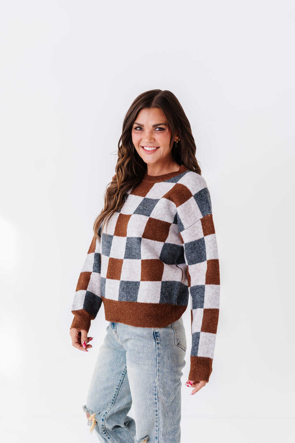 Wells Checkered Sweater - Size Small Left