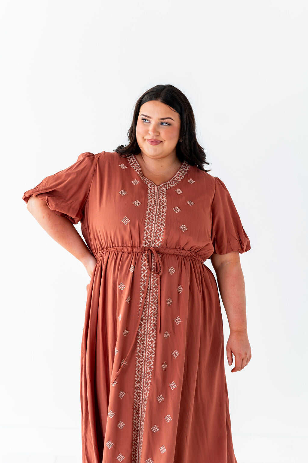 Colleen Embroidered Dress - Size 1X, 2X, & 3X Left