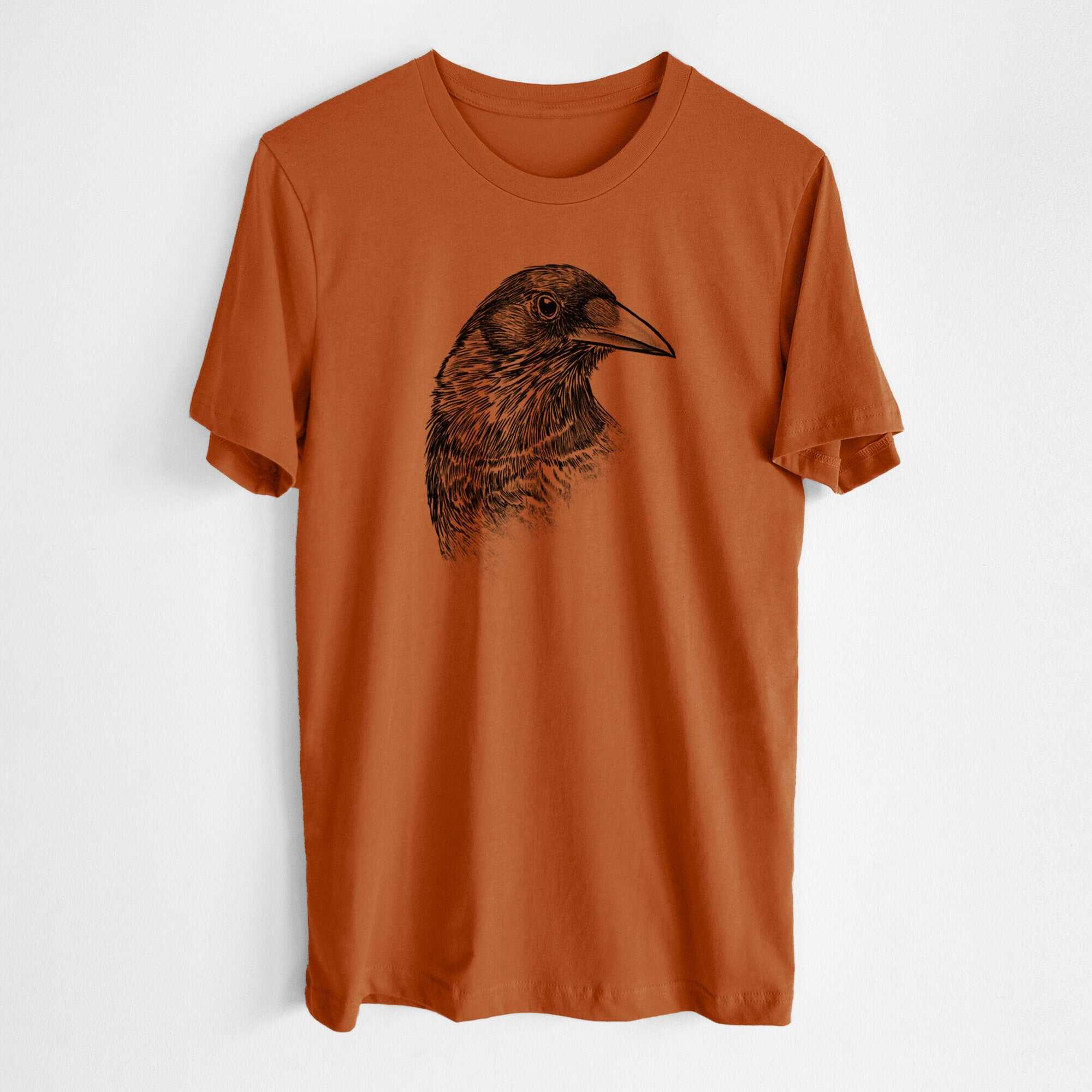 American Crow Bust - Corvus brachyrhynchos - Lightweight 100% Cotton Unisex Crewneck