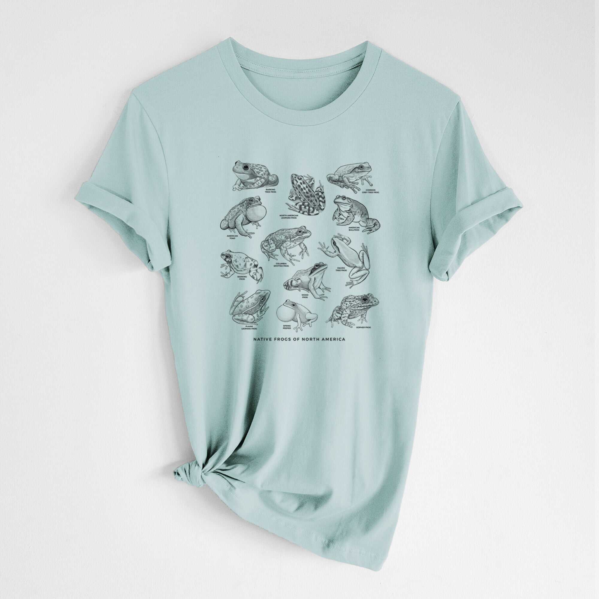 An Illustrated Guide to Native Frogs of North America - Lightweight 100% Cotton Unisex Crewneck