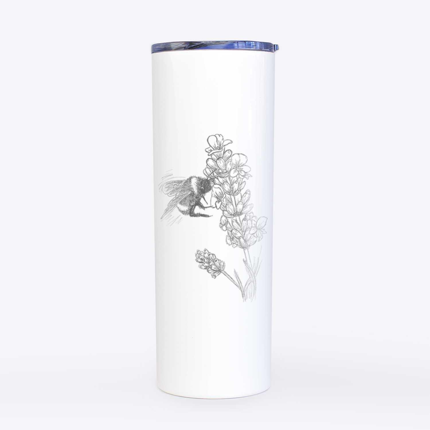 Bumblebee on English Lavender - Bombus Pensylvanicus - 20oz Skinny Tumbler