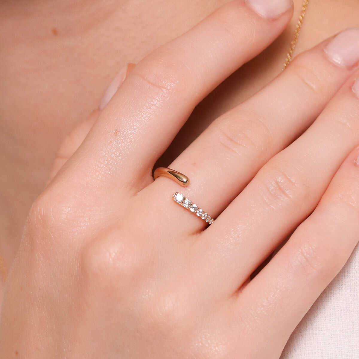 Orbit Crystal Open Ring in Gold