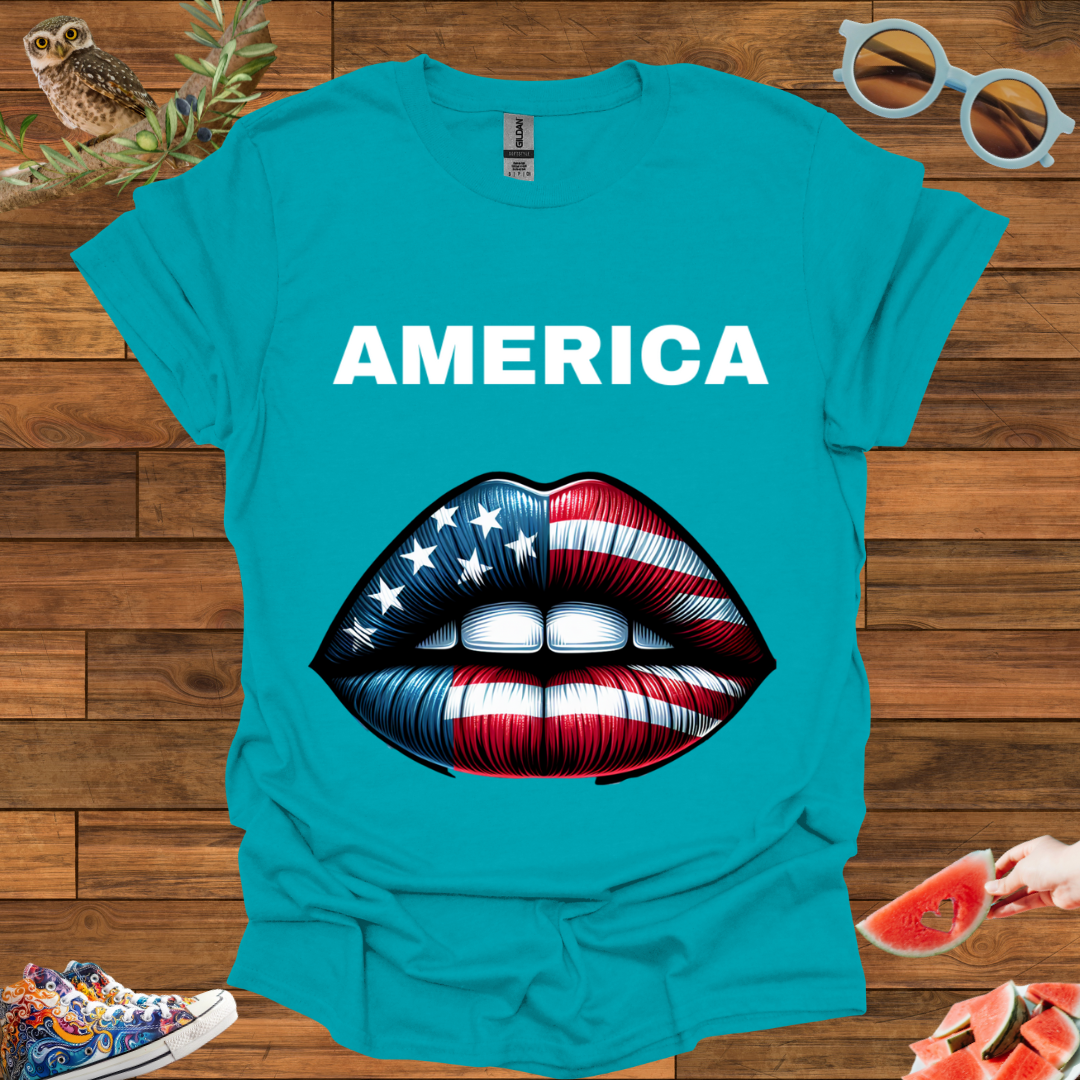 ZCKBDAmerican lip T-Shirt