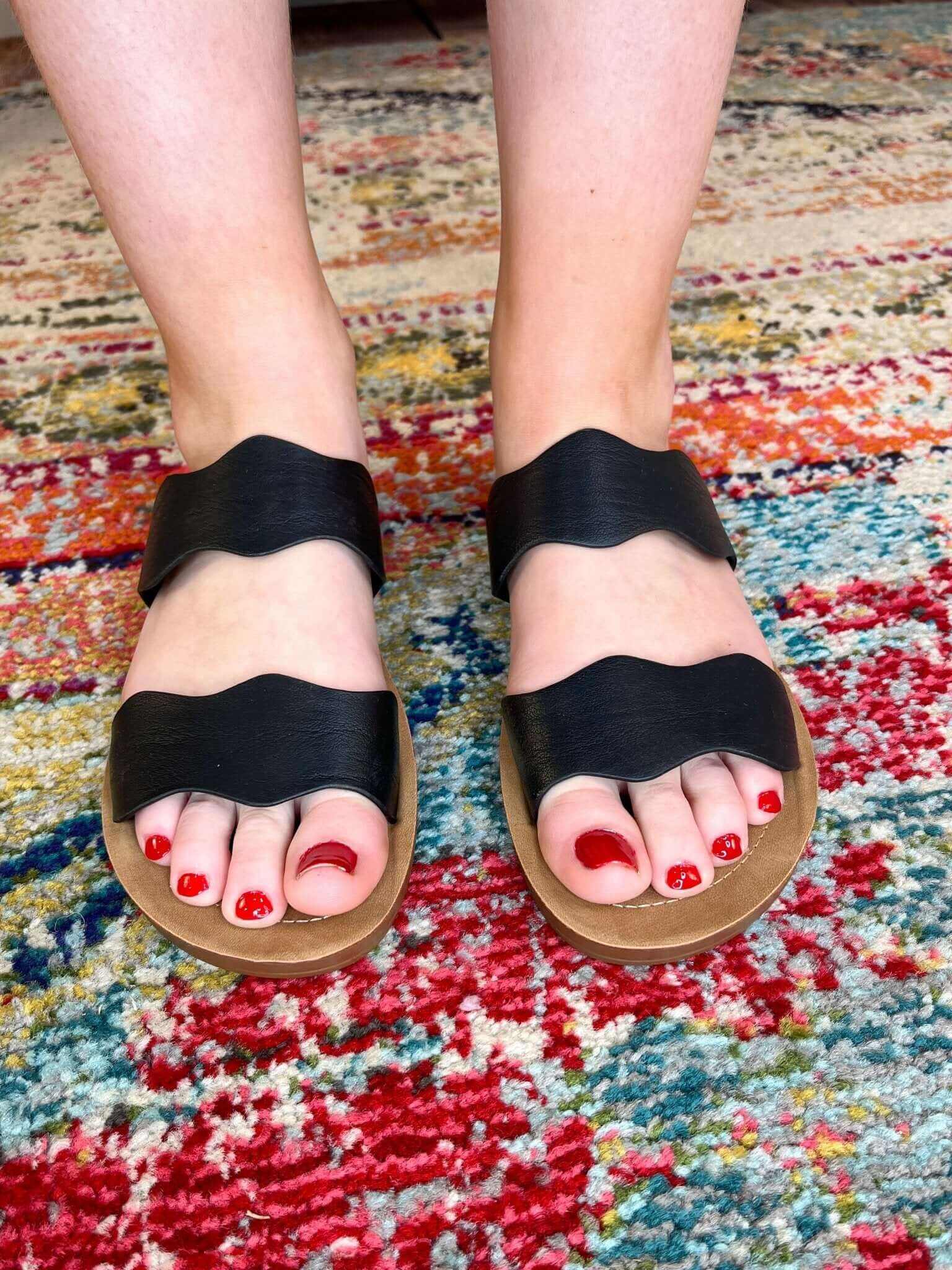 Corkys Footwear Wishy Washy Sandal Slide - Black