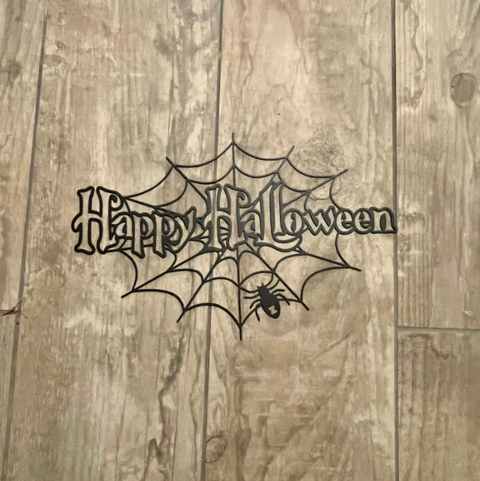 Halloween Spider Web Sign
