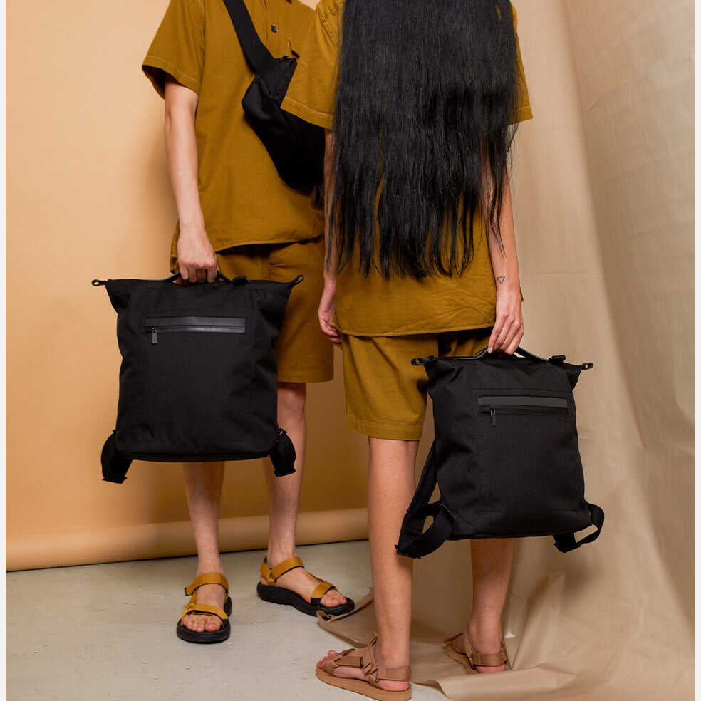 Mini Hoy Travel Cycle Recycled Backpack in Black