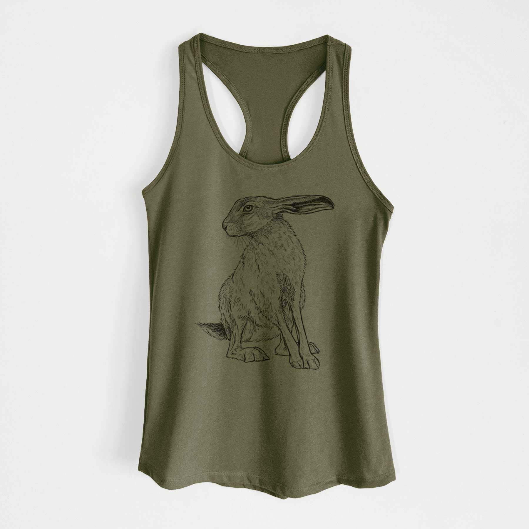 Black-tailed Jackrabbit - Lepus californicus - Women's Racerback Tanktop