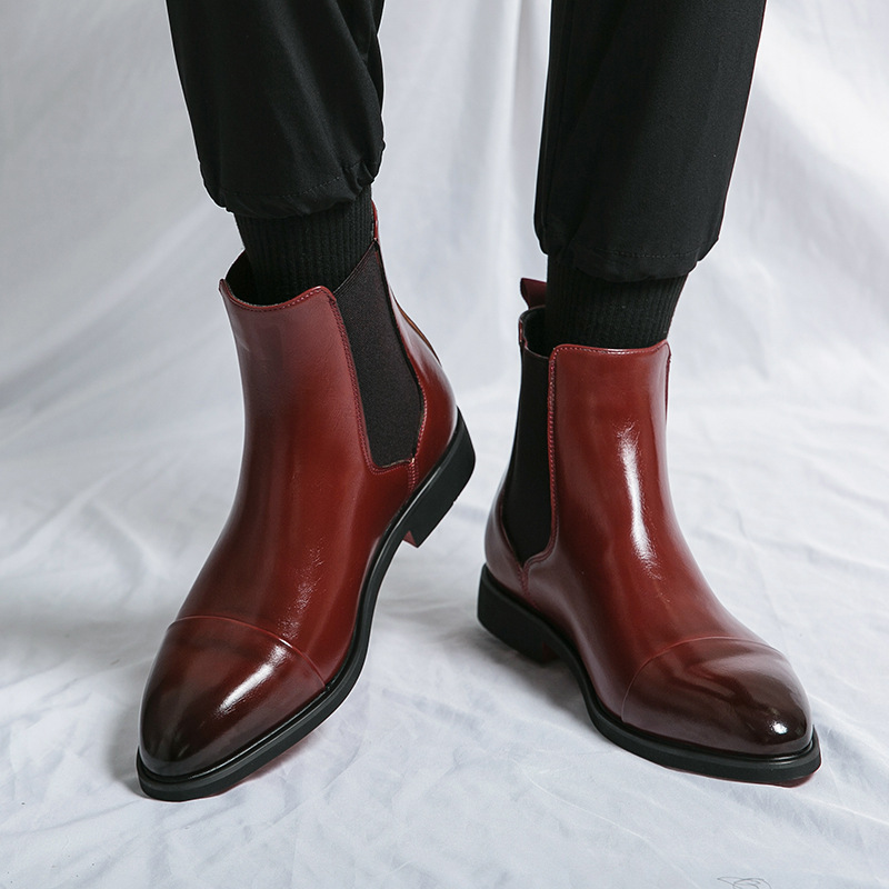 ANNIBALE CARRACCI GENUINE LEATHER CHELSEA BOOTS