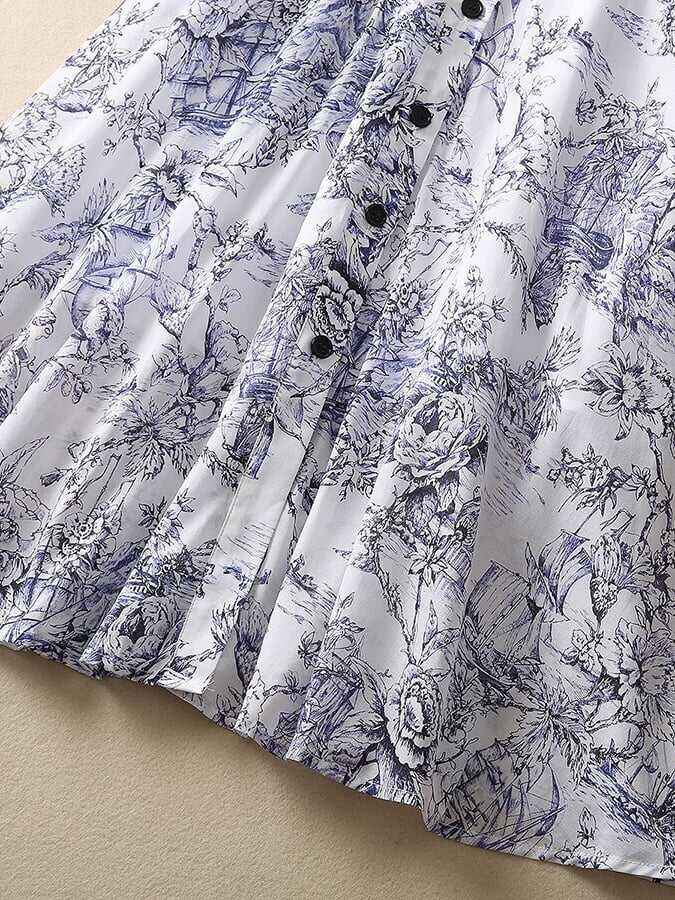 Stylish Elegant Floral Shirt Dress