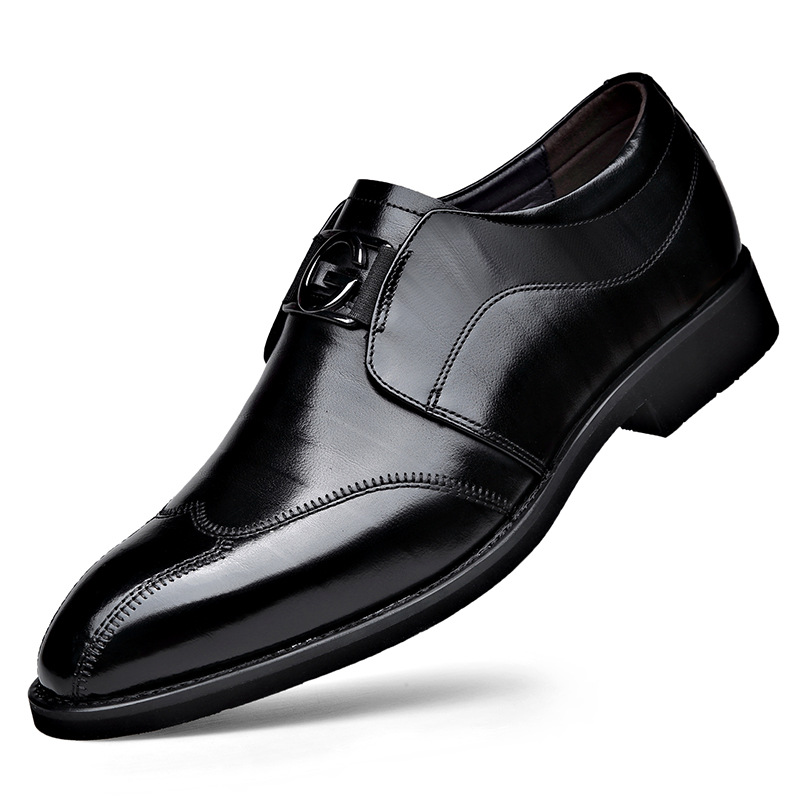 Men Dress Shoes Patent Leather Brogue Shoes