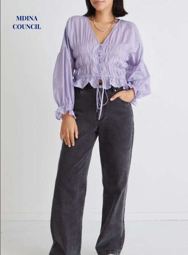 Vivienne Lilac Sheer Button Front Blouse