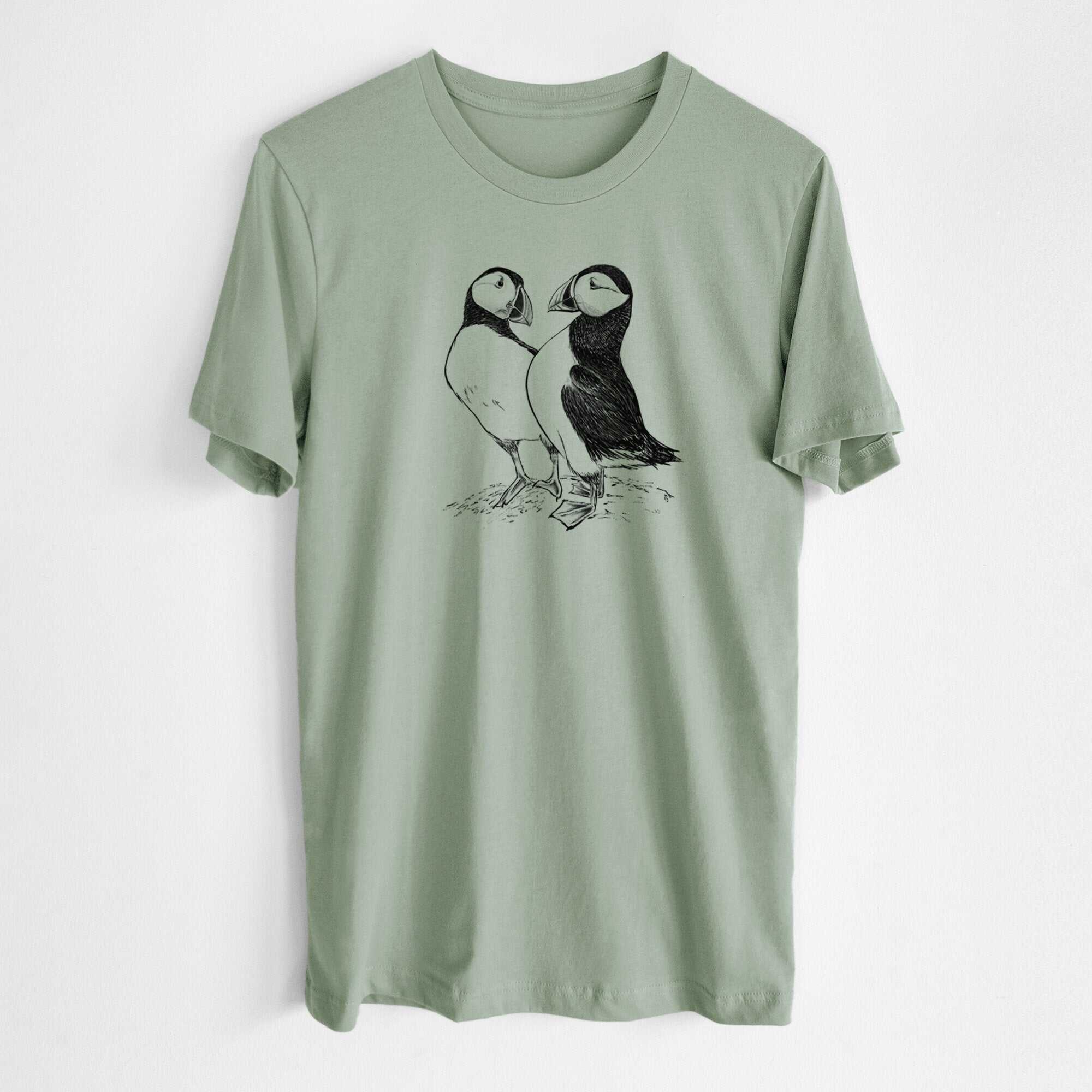 Atlantic Puffins Pair - Fratercula arctica - Lightweight 100% Cotton Unisex Crewneck