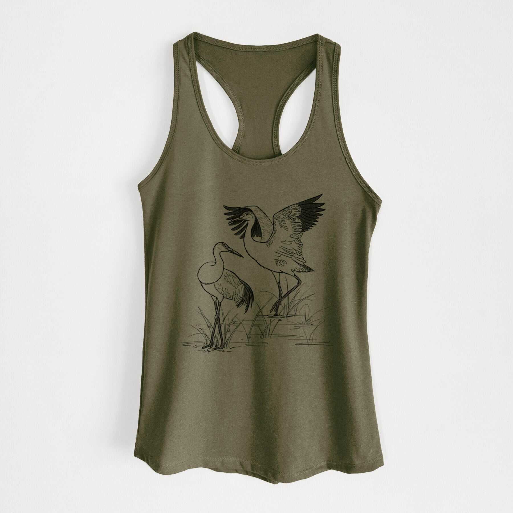 Sandhill Cranes - Grus canadensis - Women's Racerback Tanktop