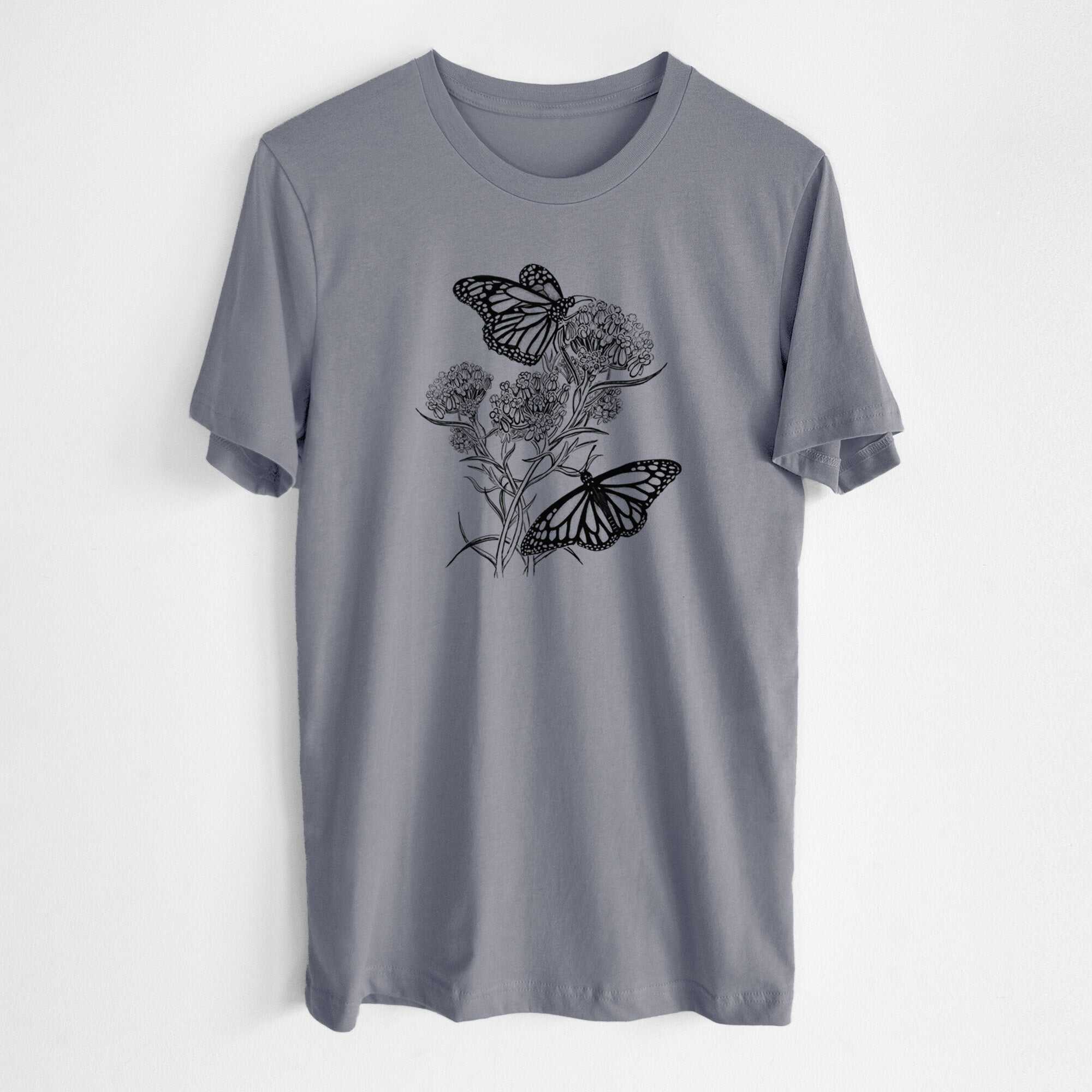 Narrowleaf Milkweed with Monarchs - Lightweight 100% Cotton Unisex Crewneck