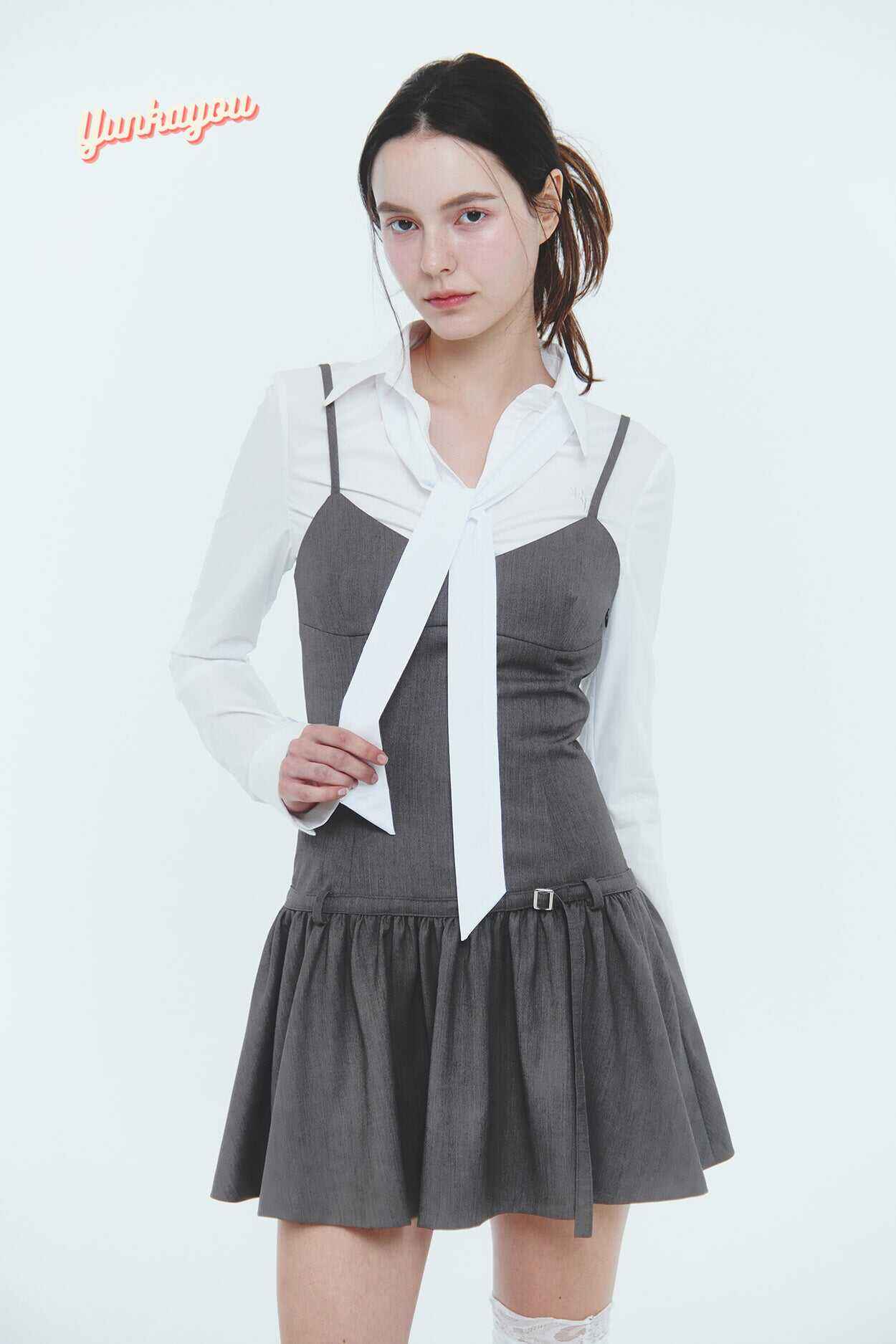 PAIN OR PLEASURE BIANCA DRESS MELANGE BROWN