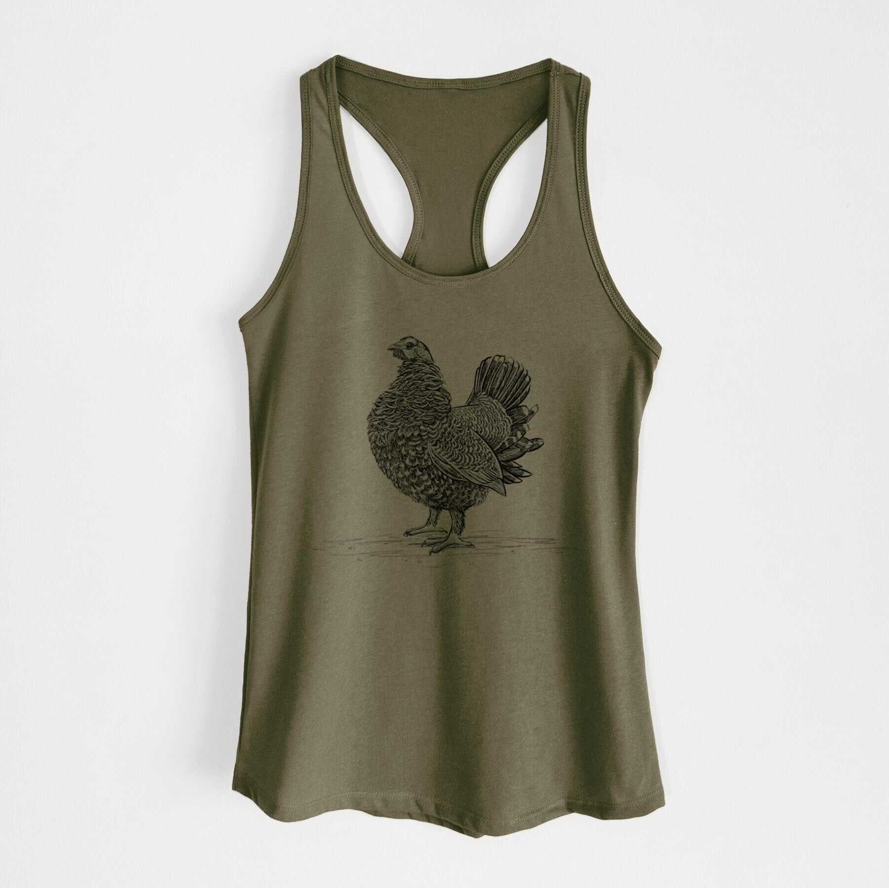 Male Spruce Grouse - Canachites canadensis - Women's Racerback Tanktop