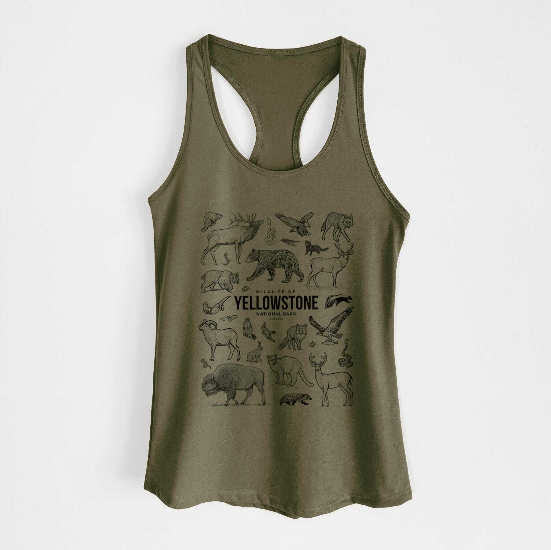 Wildlife of Yellowstone National Park - Women's Racerback Tanktop