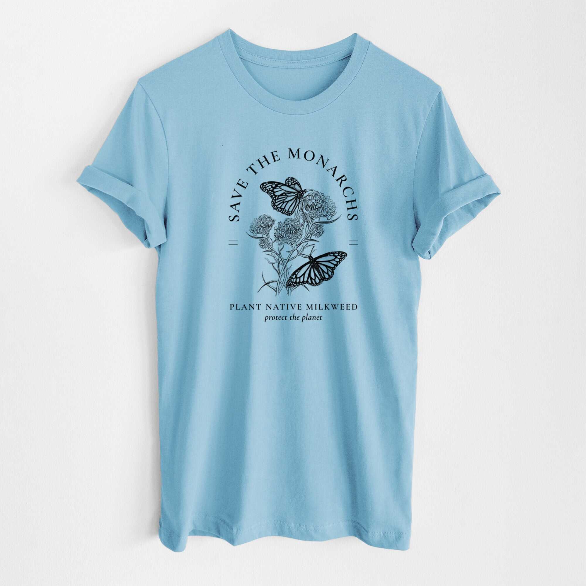 Save the Monarchs - Plant Native Milkweed - Lightweight 100% Cotton Unisex Crewneck