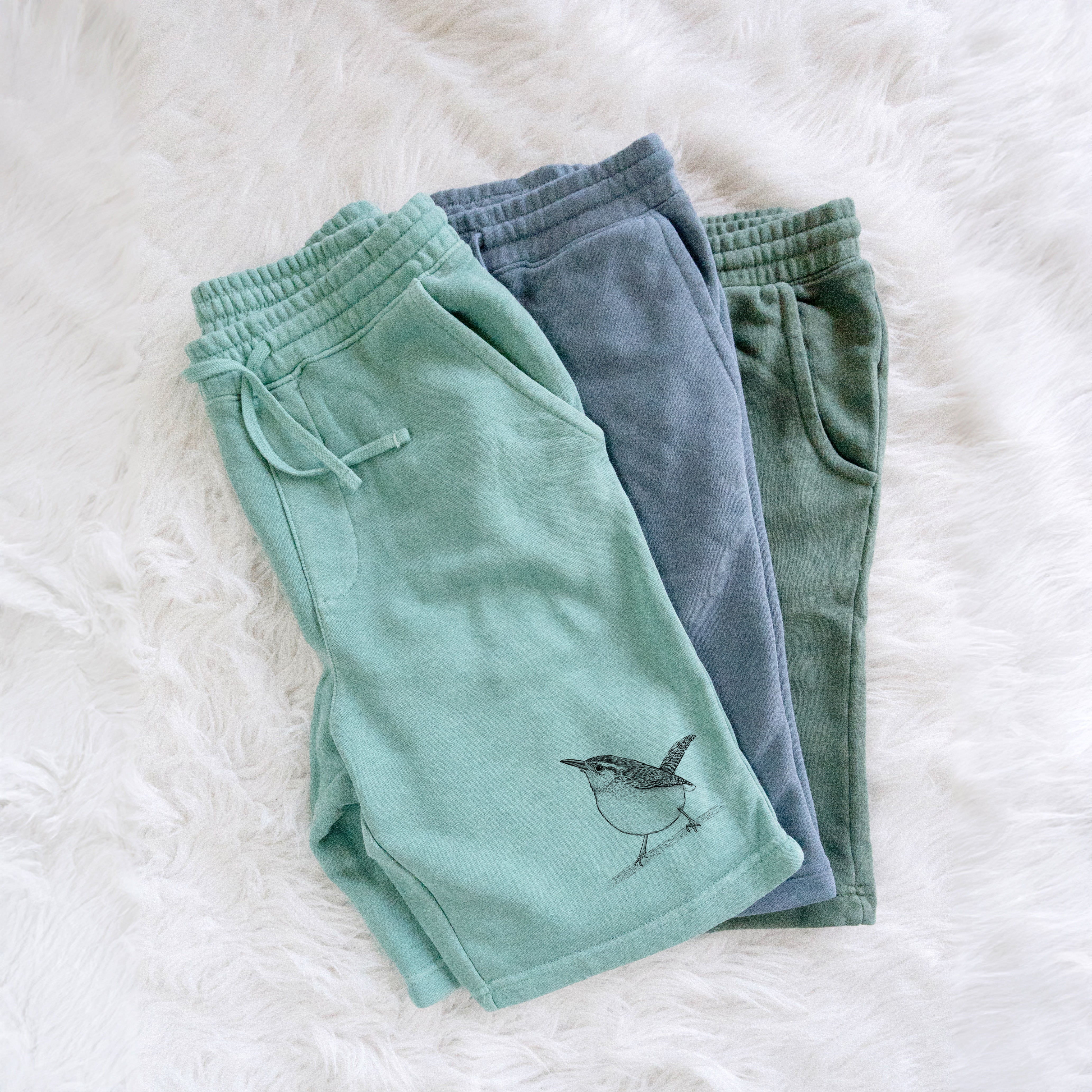 Carolina Wren - Thryothorus ludovicianus - Unisex Pigment Dyed Shorts