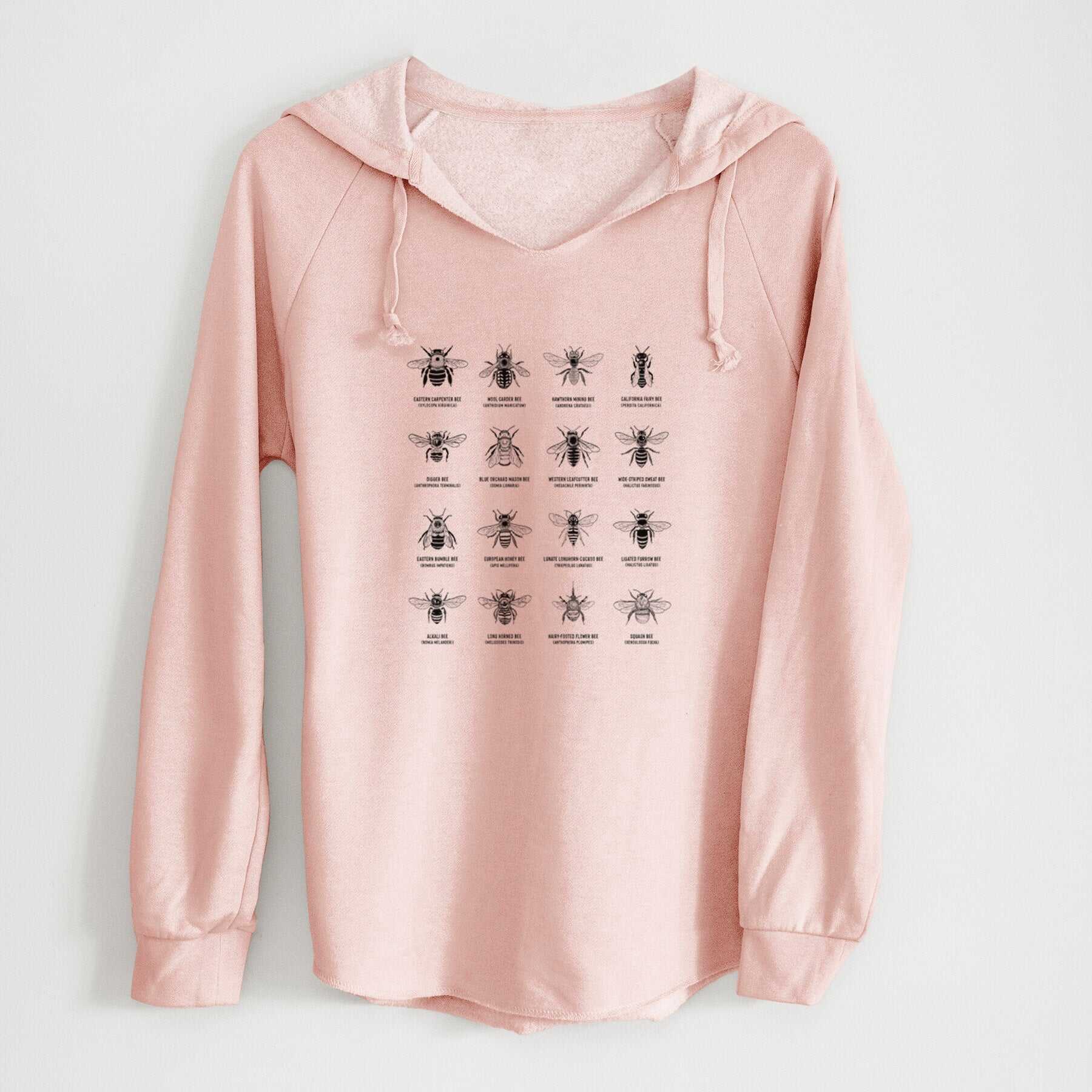 Bee Chart - Bees in North America - Cali Wave Hooded Sweatshirt