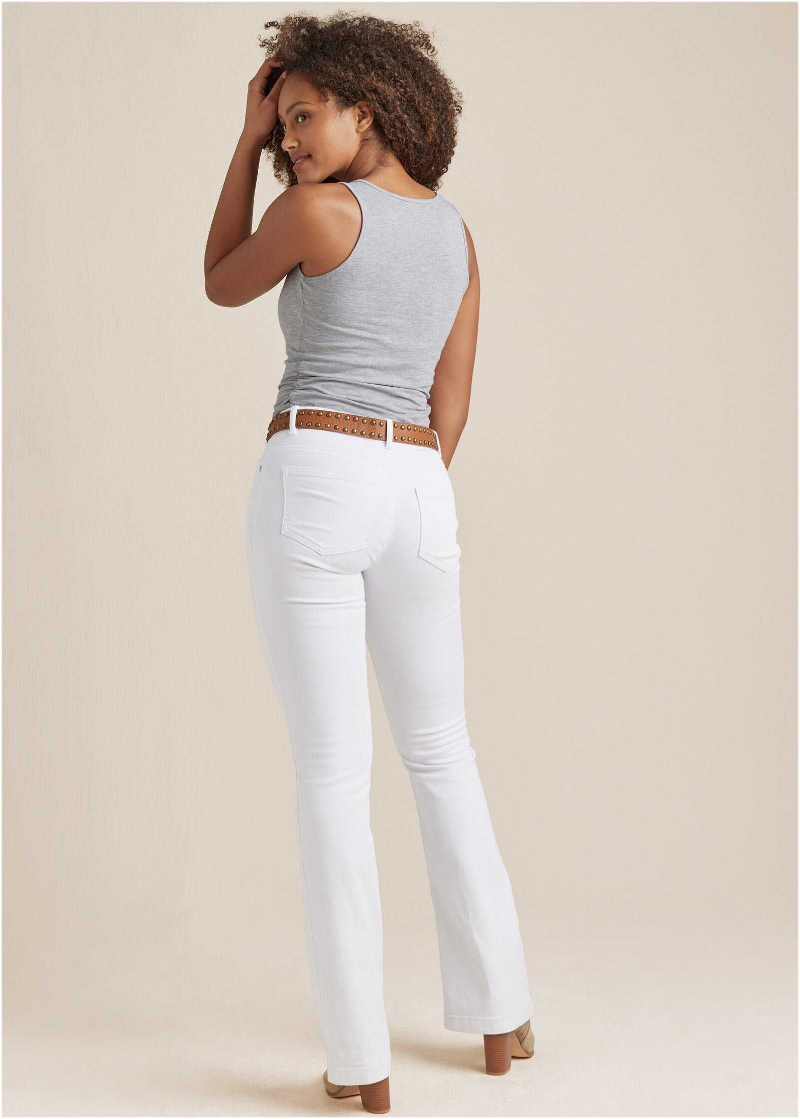 Square Neck Tank Top - Light Heather Grey