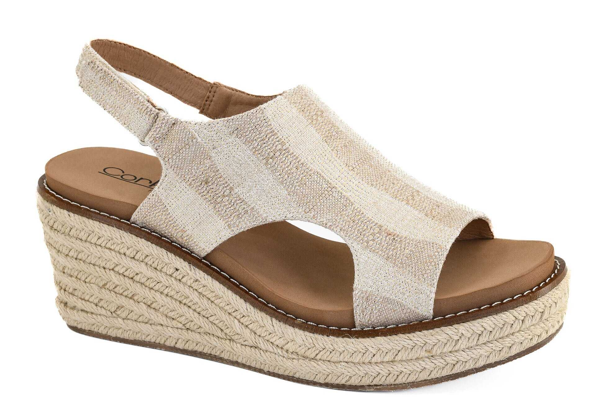Corkys K Bye Sand Stripe Espadrille Wedge FINAL SALE