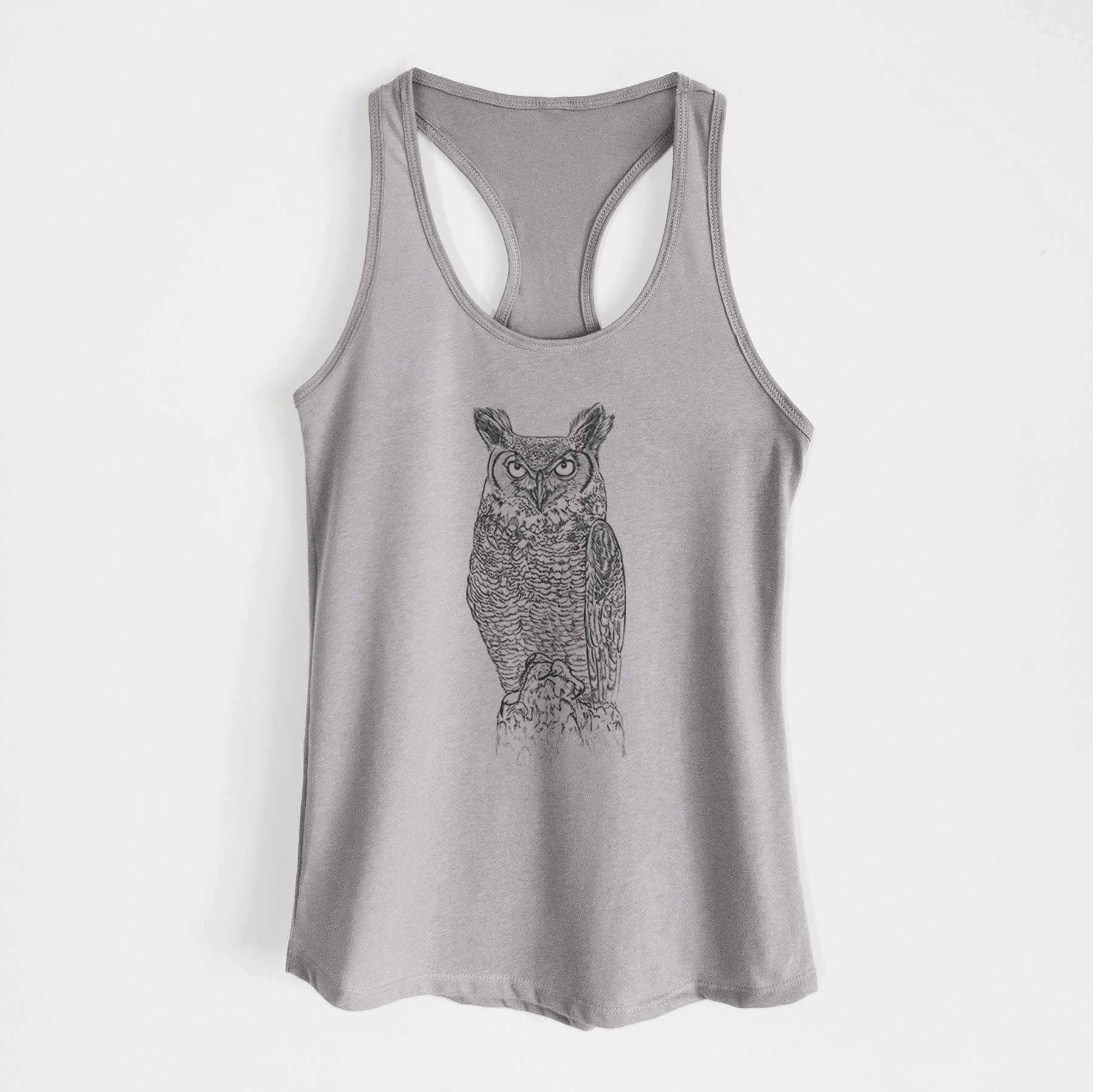 Bubo virginianus - Great Horned Owl - Women's Racerback Tanktop
