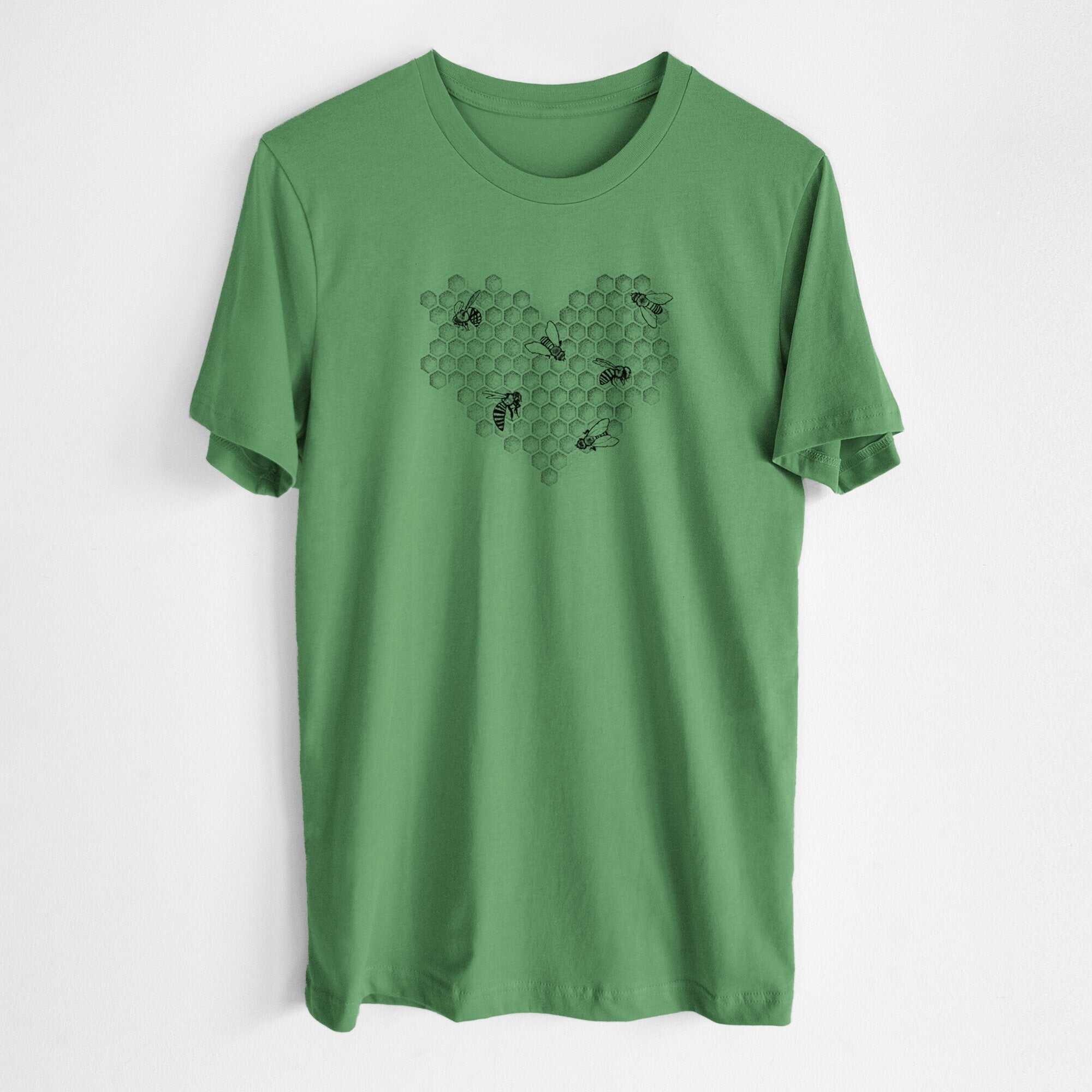 Honeycomb Heart with Bees - Lightweight 100% Cotton Unisex Crewneck