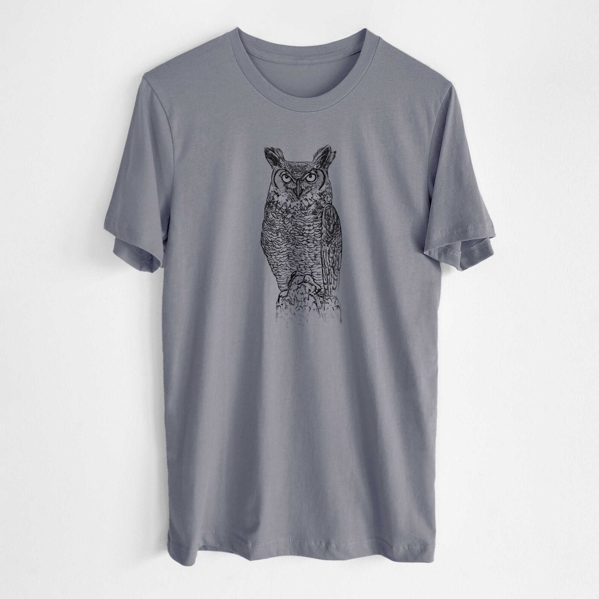 Bubo virginianus - Great Horned Owl - Lightweight 100% Cotton Unisex Crewneck