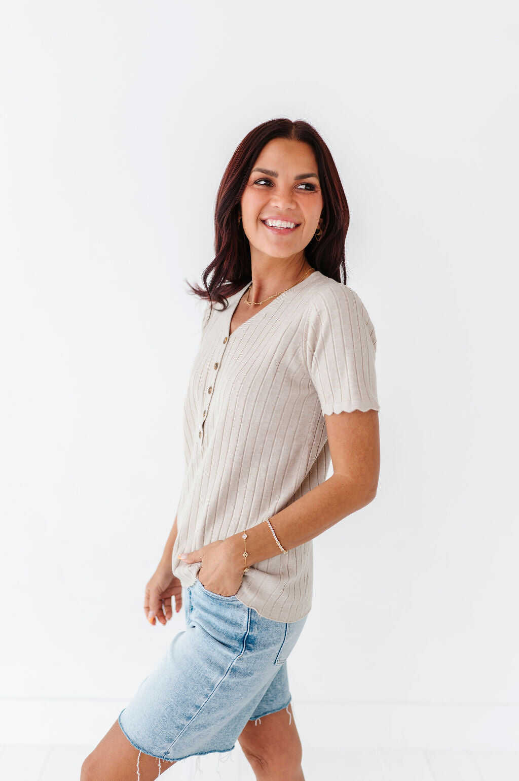 Taryn Ribbed Top - Size Small & Large Left