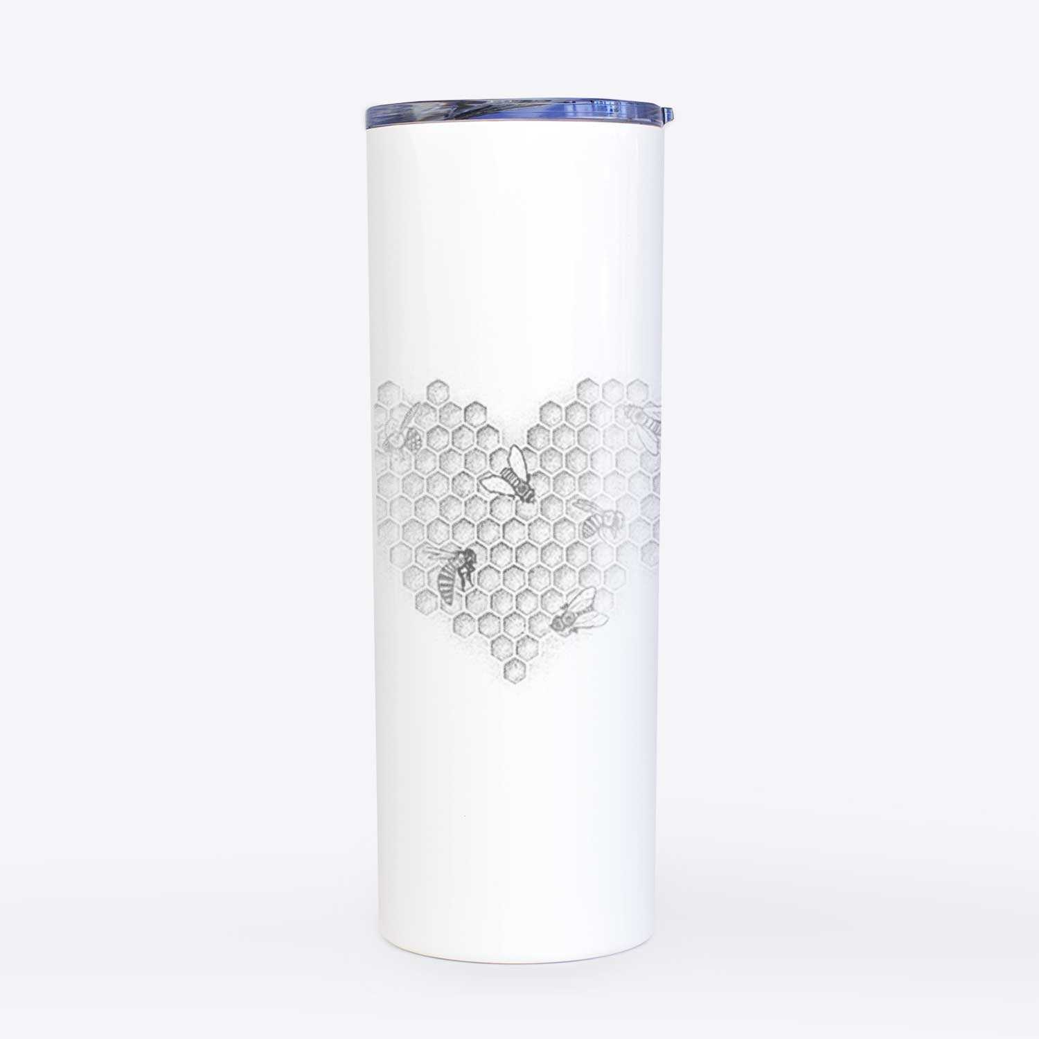 Honeycomb Heart with Bees - 20oz Skinny Tumbler
