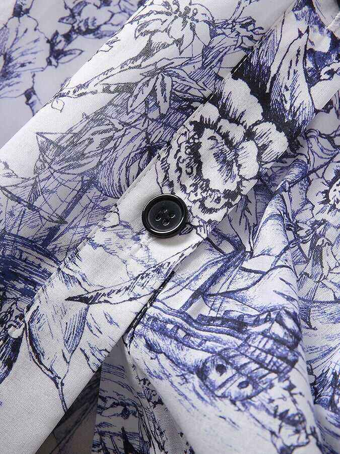 Stylish Elegant Floral Shirt Dress