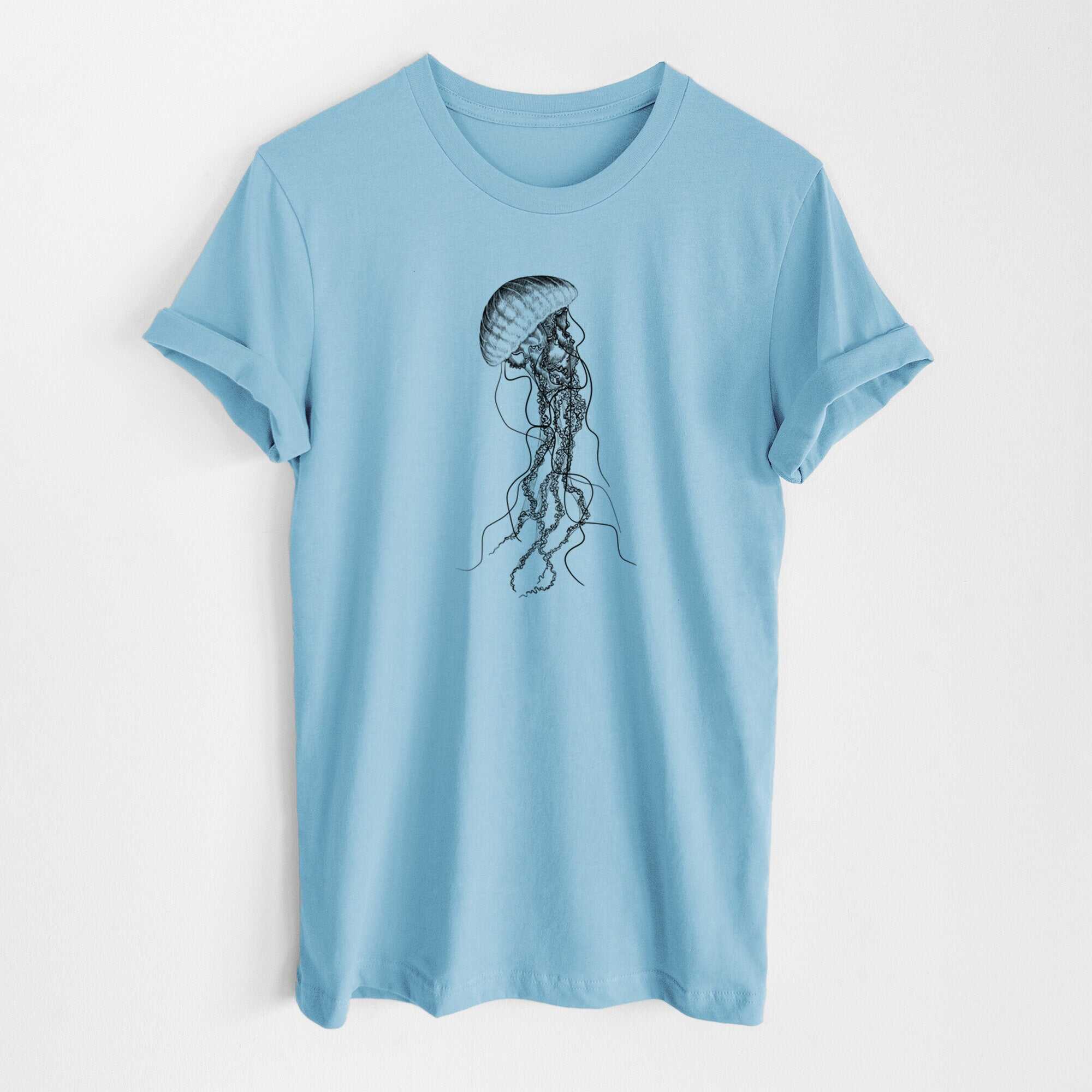 Black Sea Nettle Jellyfish - Chrysaora achlyos - Lightweight 100% Cotton Unisex Crewneck