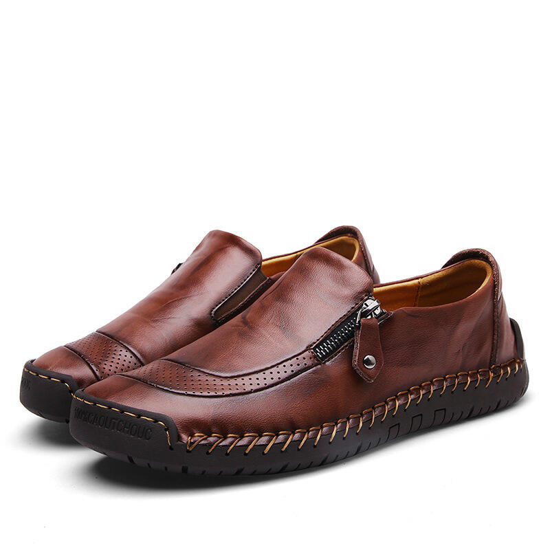 Men's Genuine Leather Casual Lightweight Handmade Loafer Shoes