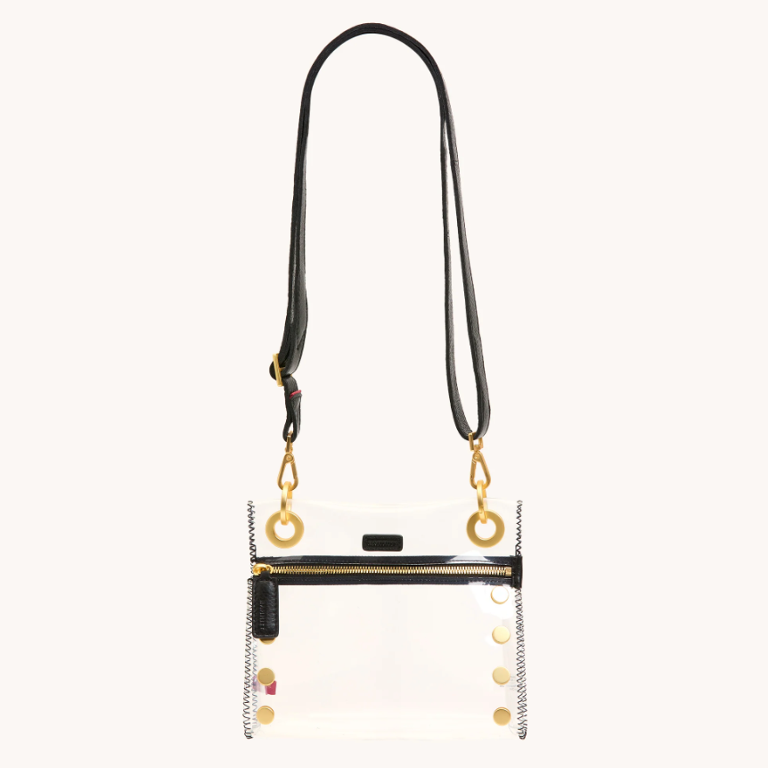 Hammitt Tony Small Clear in Black/Brushed Gold