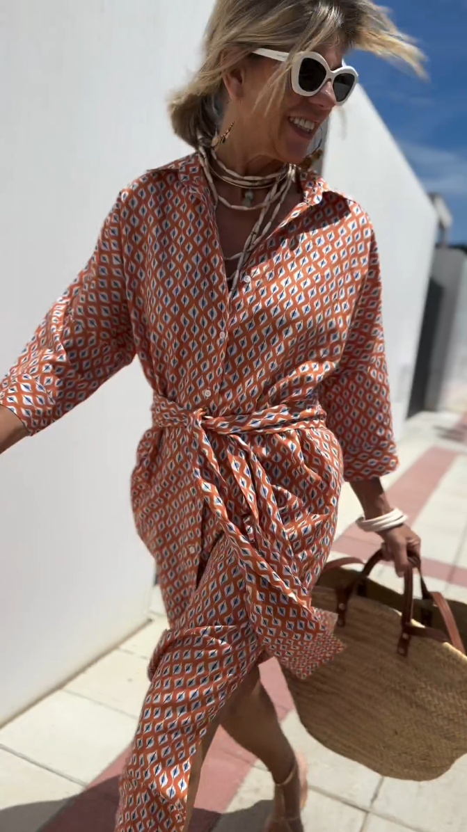 Summer Cotton Graphic Dress