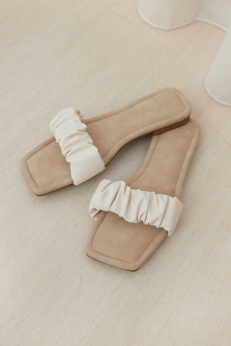 Ruching Sliders in Stone